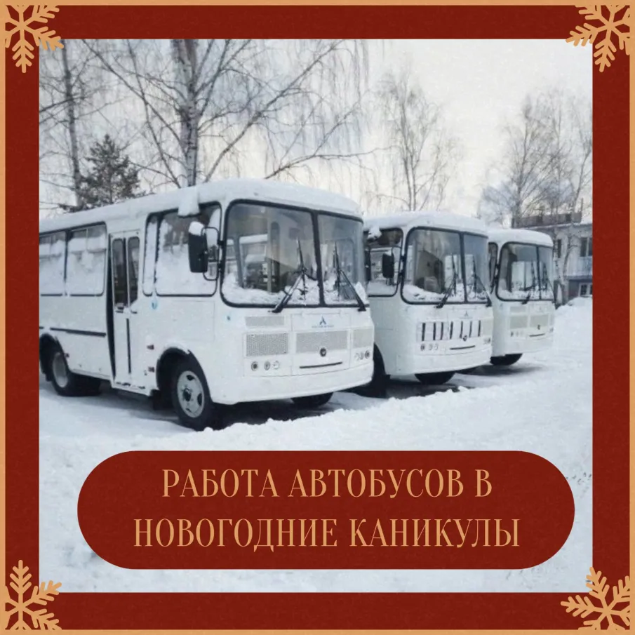 Работа автобусов в новогодние каникулы